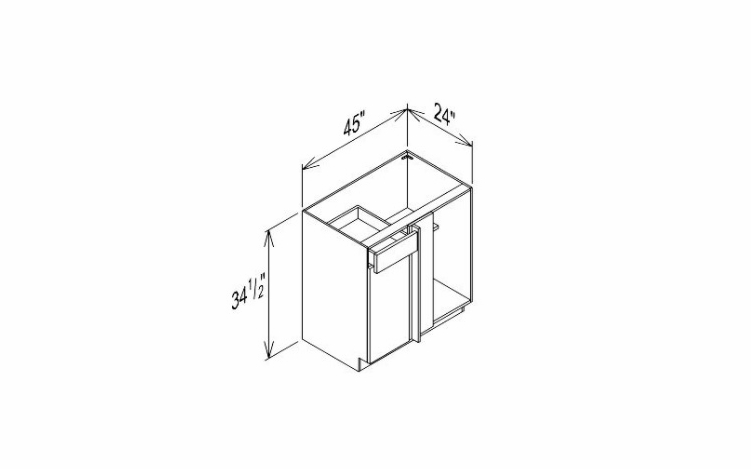 Innovation Imperial Blue BBC45: Base Blind Cabinet: RTA Kitchen Cabinet