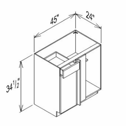 Innovation Imperial Blue BBC45: Base Blind Cabinet: RTA Kitchen Cabinet