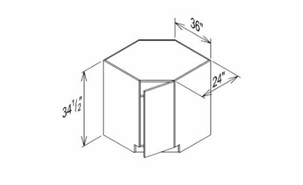 Innovation Imperial Blue BDC36: Base Diagonal Cabinet: RTA Kitchen Cabinet