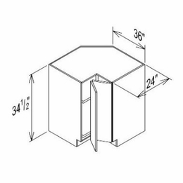 Innovation Imperial Blue BLS36: Lazy Susan Cabinet: RTA Kitchen Cabinet
