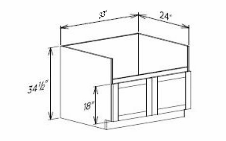 Innovation Imperial Blue FSB33: Farm Sink Base Cabinet: RTA Kitchen Cabinet