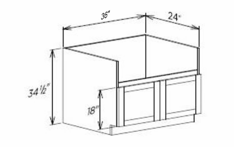 Innovation Imperial Blue FSB36: Farm Sink Base Cabinet: RTA Kitchen Cabinet