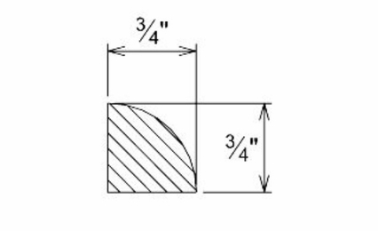 Innovation Imperial Blue QR8: Quarter Round Molding: RTA Kitchen Cabinet