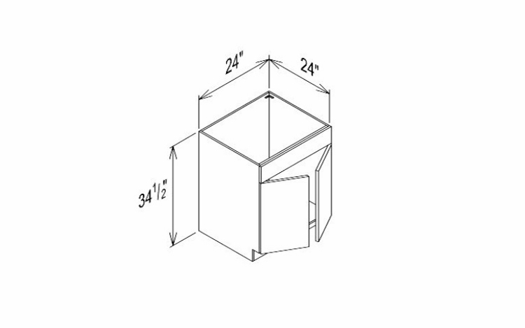 Innovation Imperial Blue SB24: Sink Base Cabinet: RTA Kitchen Cabinet
