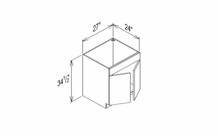 Innovation Imperial Blue SB27: Sink Base Cabinet: RTA Kitchen Cabinet