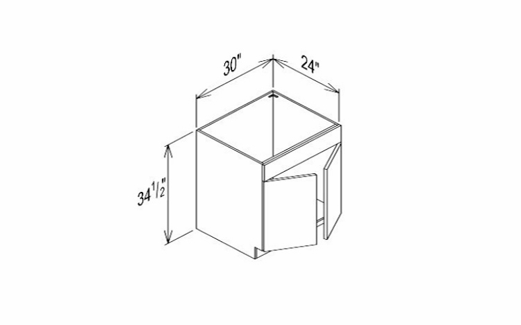 Innovation Imperial Blue SB30: Sink Base Cabinet: RTA Kitchen Cabinet