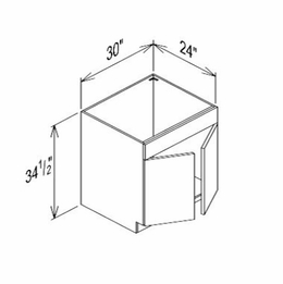 Innovation Imperial Blue SB30: Sink Base Cabinet: RTA Kitchen Cabinet