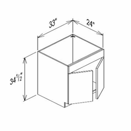 Innovation Imperial Blue SB33: Sink Base Cabinet: RTA Kitchen Cabinet