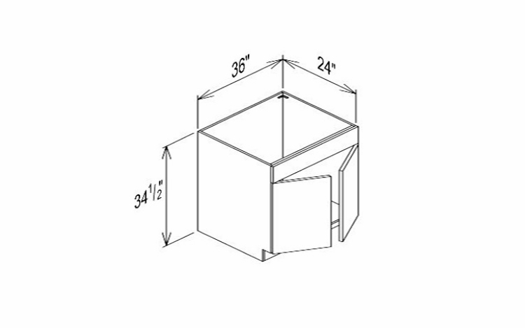Innovation Imperial Blue SB36: Sink Base Cabinet: RTA Kitchen Cabinet