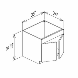 Innovation Imperial Blue SB36: Sink Base Cabinet: RTA Kitchen Cabinet
