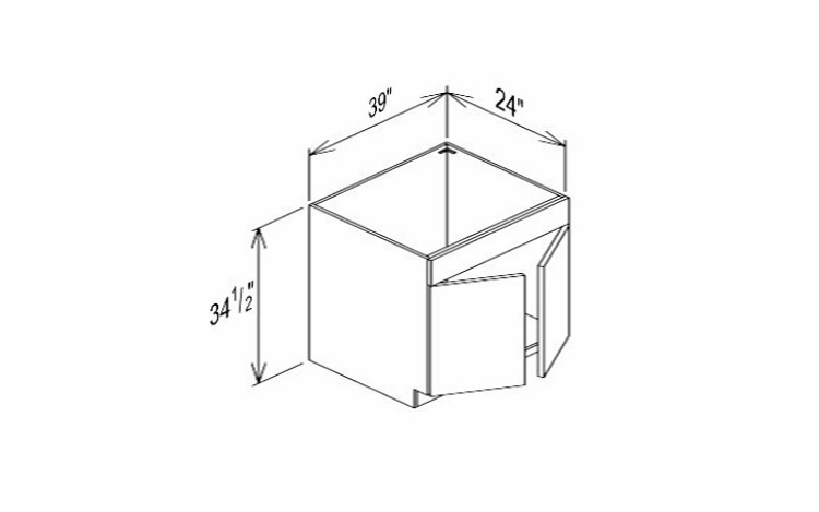 Innovation Imperial Blue SB39: Sink Base Cabinet: RTA Kitchen Cabinet