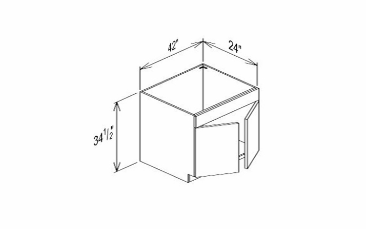Innovation Imperial Blue SB42: Sink Base Cabinet: RTA Kitchen Cabinet