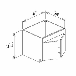 Innovation Imperial Blue SB42: Sink Base Cabinet: RTA Kitchen Cabinet