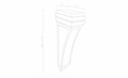 Innovation Imperial Blue SQCOR3: Corbel Square - Medium: RTA Kitchen Cabinet