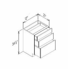 Innovation Imperial Blue VDB12-3: Vanity Base Drawer Cabinet: RTA Kitchen Cabinet
