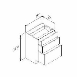 Innovation Imperial Blue VDB18-3: Vanity Base Drawer Cabinet: RTA Kitchen Cabinet