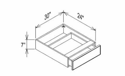 Innovation Imperial Blue VKD30: Vanity Knee Drawer: RTA Kitchen Cabinet