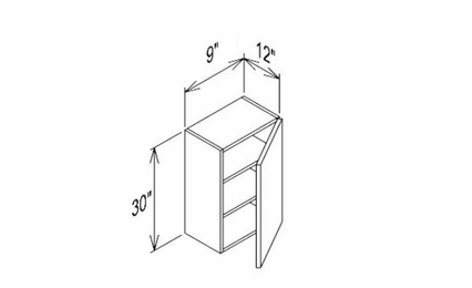 Innovation Imperial Blue W0930: 1 Door Wall Cabinet: RTA Kitchen Cabinet