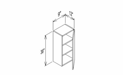 Innovation Imperial Blue W0936: 1 Door Wall Cabinet: RTA Kitchen Cabinet