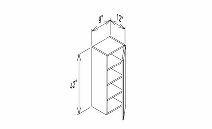 Innovation Imperial Blue W0942: 1 Door Wall Cabinet: RTA Kitchen Cabinet