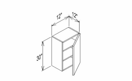 Innovation Imperial Blue W1230: 1 Door Wall Cabinet: RTA Kitchen Cabinet