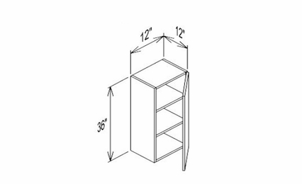 Innovation Imperial Blue W1236: 1 Door Wall Cabinet: RTA Kitchen Cabinet