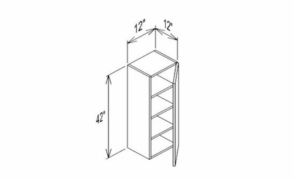 Innovation Imperial Blue W1242: 1 Door Wall Cabinet: RTA Kitchen Cabinet