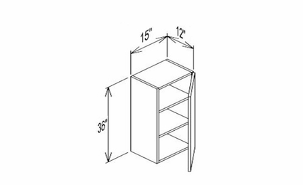Innovation Imperial Blue W1536: 1 Door Wall Cabinet: RTA Kitchen Cabinet
