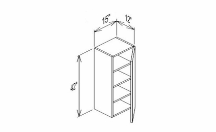 Innovation Imperial Blue W1542: 1 Door Wall Cabinet: RTA Kitchen Cabinet