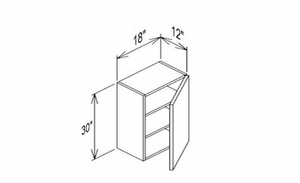 Innovation Imperial Blue W1830: 1 Door Wall Cabinet: RTA Kitchen Cabinet