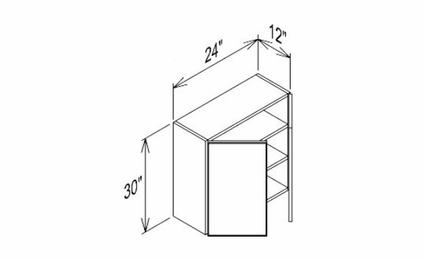 Innovation Imperial Blue W2430: 2 Door Wall Cabinet: RTA Kitchen Cabinet