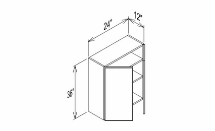 Innovation Imperial Blue W2436: 2 Door Wall Cabinet: RTA Kitchen Cabinet