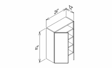 Innovation Imperial Blue W2442: 2 Door Wall Cabinet: RTA Kitchen Cabinet