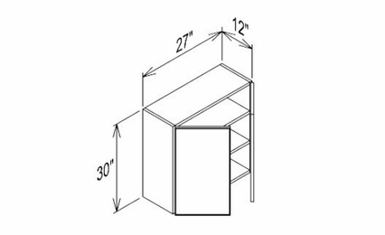 Innovation Imperial Blue W2730: 2 Door Wall Cabinet: RTA Kitchen Cabinet