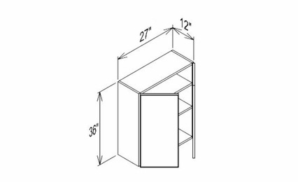 Innovation Imperial Blue W2736: 2 Door Wall Cabinet: RTA Kitchen Cabinet