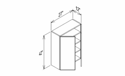 Innovation Imperial Blue W2742: 2 Door Wall Cabinet: RTA Kitchen Cabinet