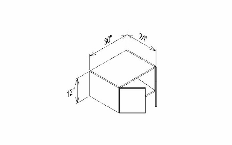 Innovation Imperial Blue W3012-24: Refrigerator Wall Cabinet: RTA Kitchen Cabinet