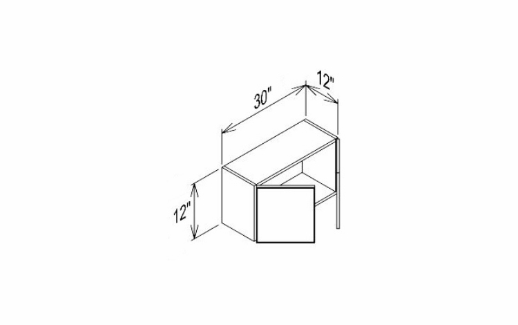 Innovation Imperial Blue W3012: Bridge Wall Cabinet: RTA Kitchen Cabinet