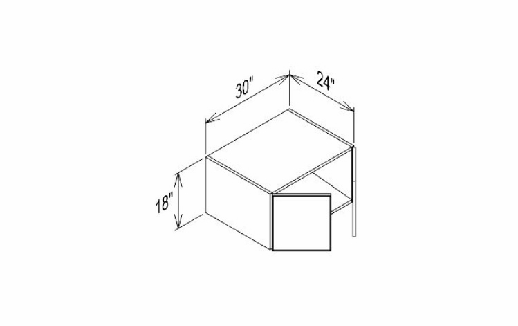 Innovation Imperial Blue W3018-24: Refrigerator Wall Cabinet: RTA Kitchen Cabinet