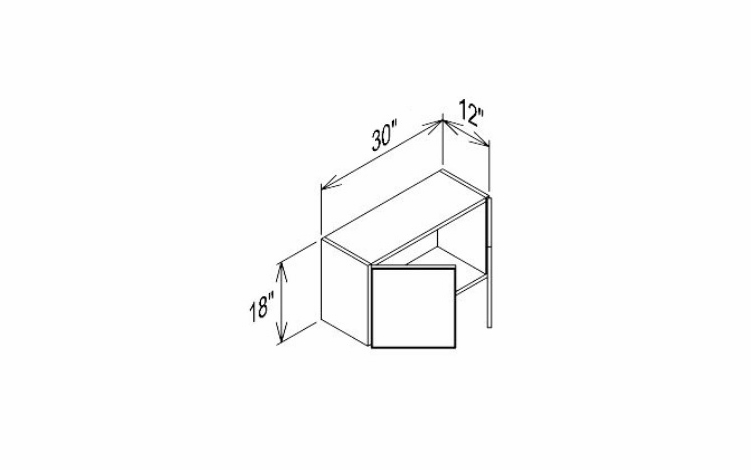 Innovation Imperial Blue W3018: Bridge Wall Cabinet: RTA Kitchen Cabinet