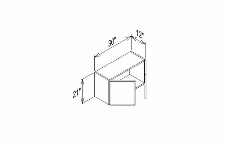 Innovation Imperial Blue W3021: Bridge Wall Cabinet: RTA Kitchen Cabinet