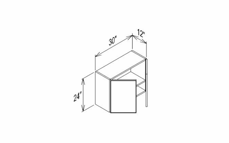 Innovation Imperial Blue W3024: Bridge Wall Cabinet: RTA Kitchen Cabinet