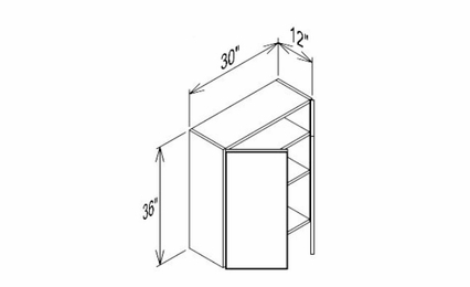 Innovation Imperial Blue W3036: 2 Door Wall Cabinet: RTA Kitchen Cabinet