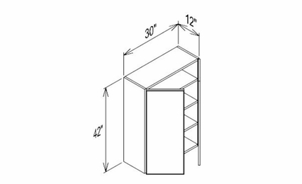 Innovation Imperial Blue W3042: 2 Door Wall Cabinet: RTA Kitchen Cabinet