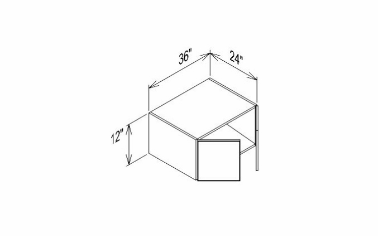 Innovation Imperial Blue W3612-24: Refrigerator Wall Cabinet: RTA Kitchen Cabinet