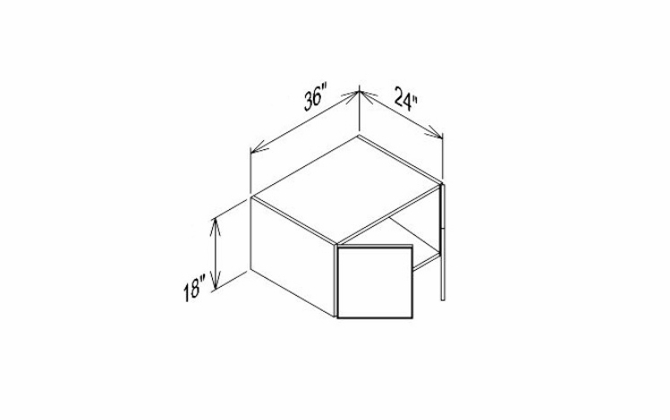 Innovation Imperial Blue W3618-24: Refrigerator Wall Cabinet: RTA Kitchen Cabinet