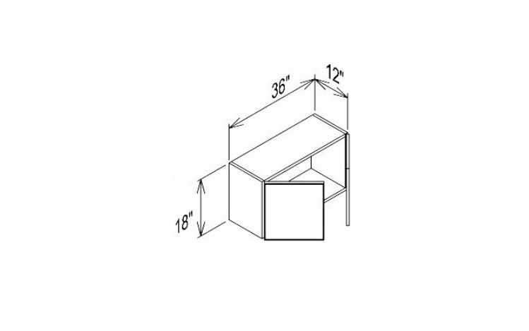 Innovation Imperial Blue W3618: Bridge Wall Cabinet: RTA Kitchen Cabinet