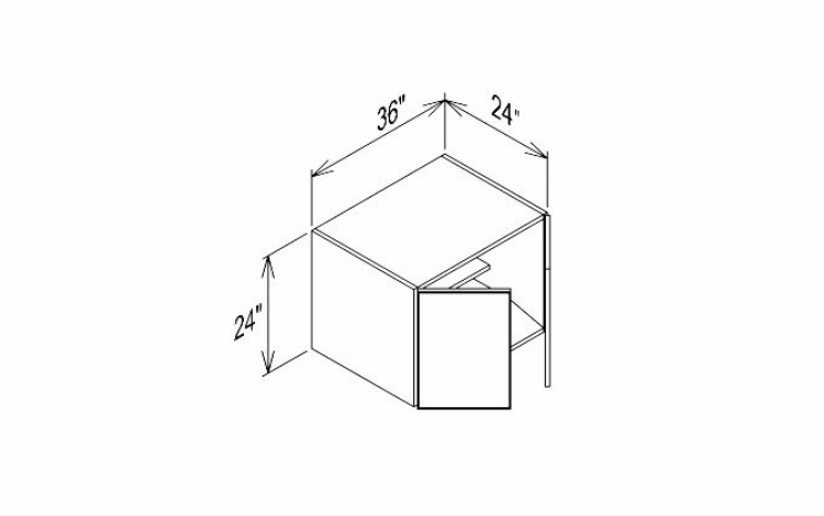 Innovation Imperial Blue W3624-24: Refrigerator Wall Cabinet: RTA Kitchen Cabinet