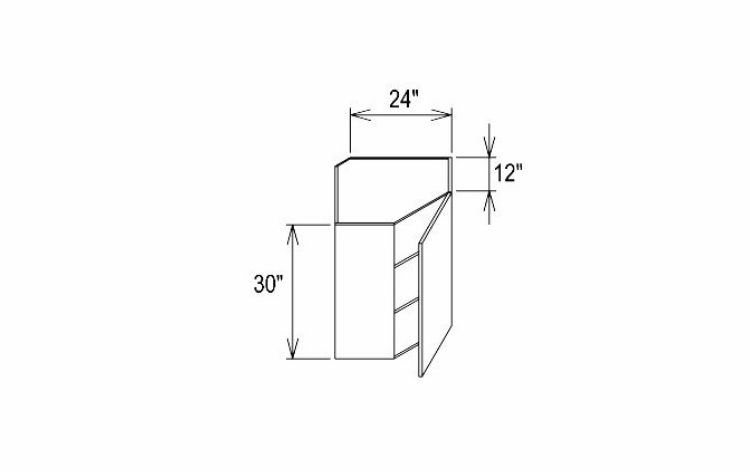 Innovation Imperial Blue WDC2430: Wall Diagonal Cabinet: RTA Kitchen Cabinet