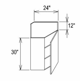 Innovation Imperial Blue WDC2430: Wall Diagonal Cabinet: RTA Kitchen Cabinet